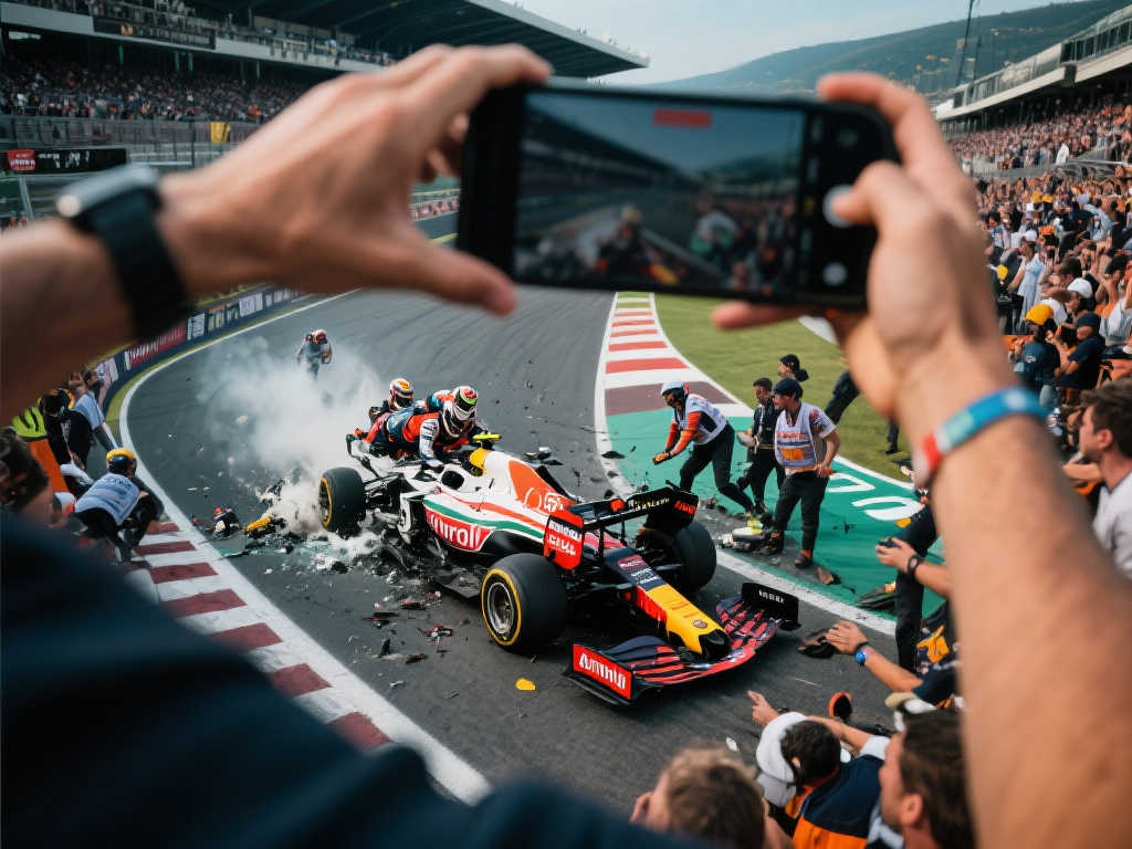 车迷视角下的安东内利惊险救车瞬间,视觉震撼效果爆棚 车迷视角下的安东内利惊险救车瞬间,视觉震撼效果爆棚